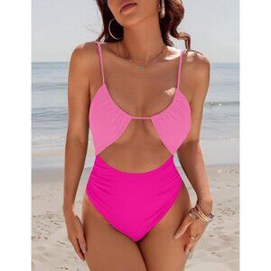 Blooming Jelly One Piece Swimsuit Tummy Control Bathing Suit Slimming LARGE